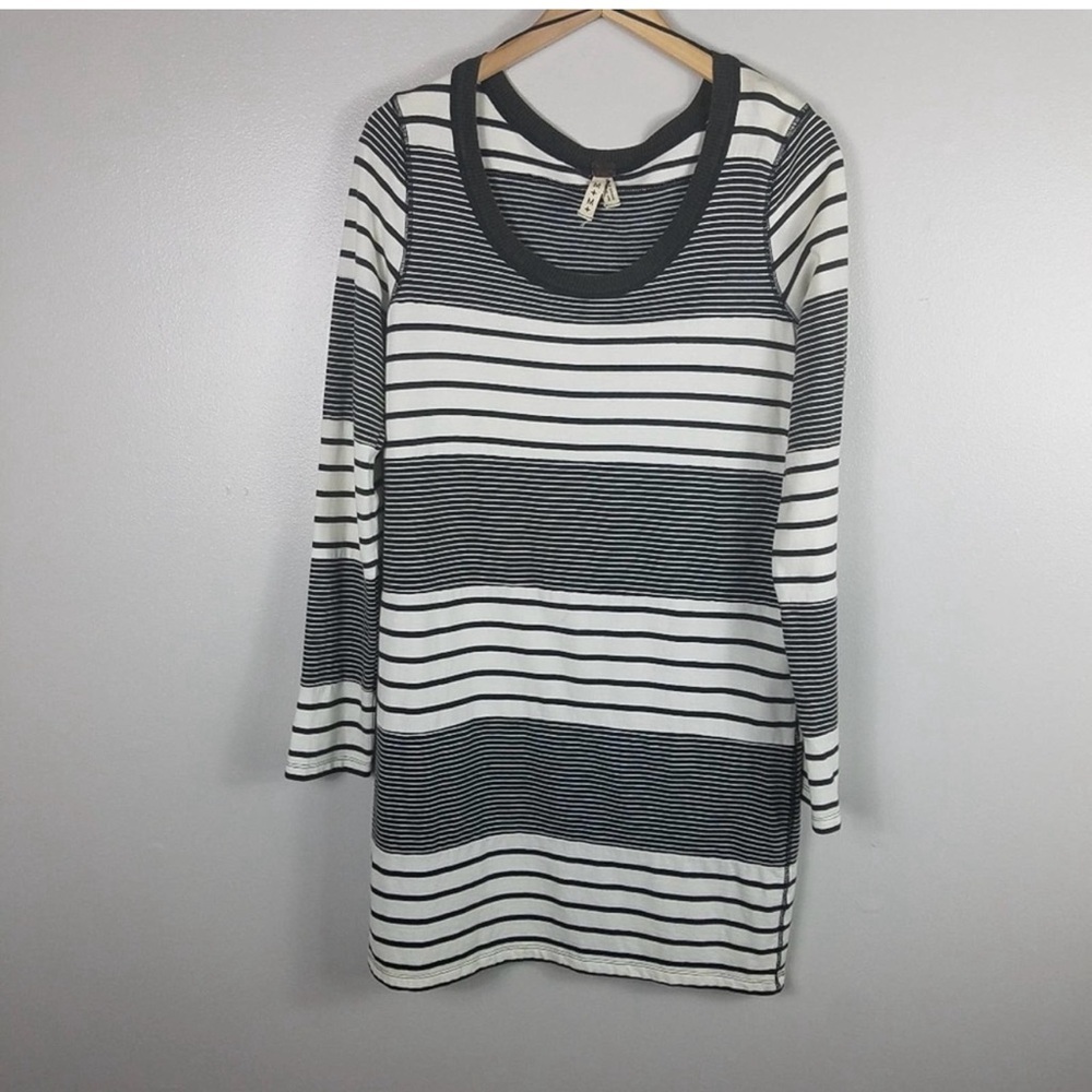 Free People Striped Black and White Long Sleeve Dress